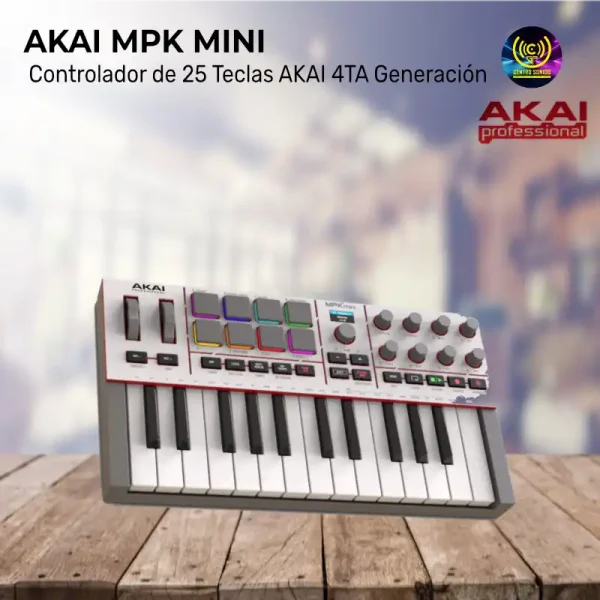 controlador de 25 teclas akai mpk mini 4ta generación