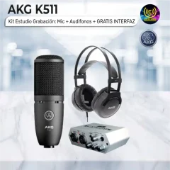 kit estudio grabación: mic + audifonos + gratis interfaz
