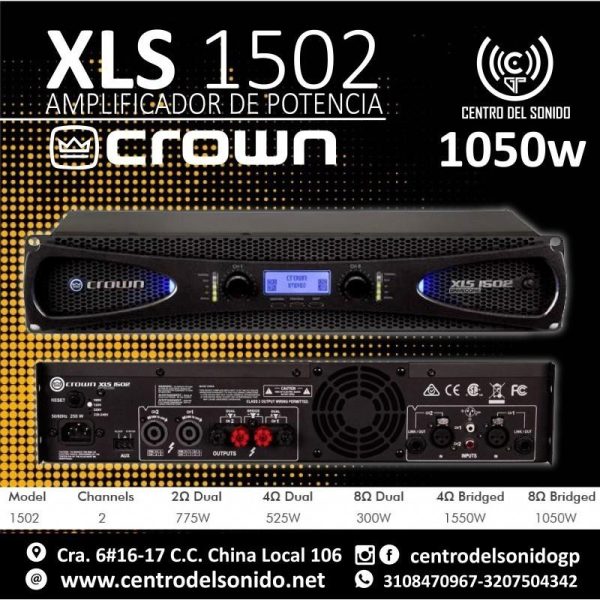 amplificador crown xls 1502