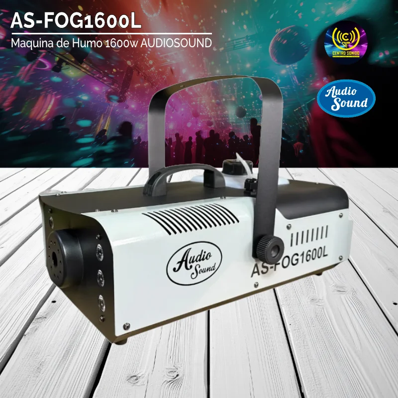 maquina de humo 1600w audiosound as fog1600l