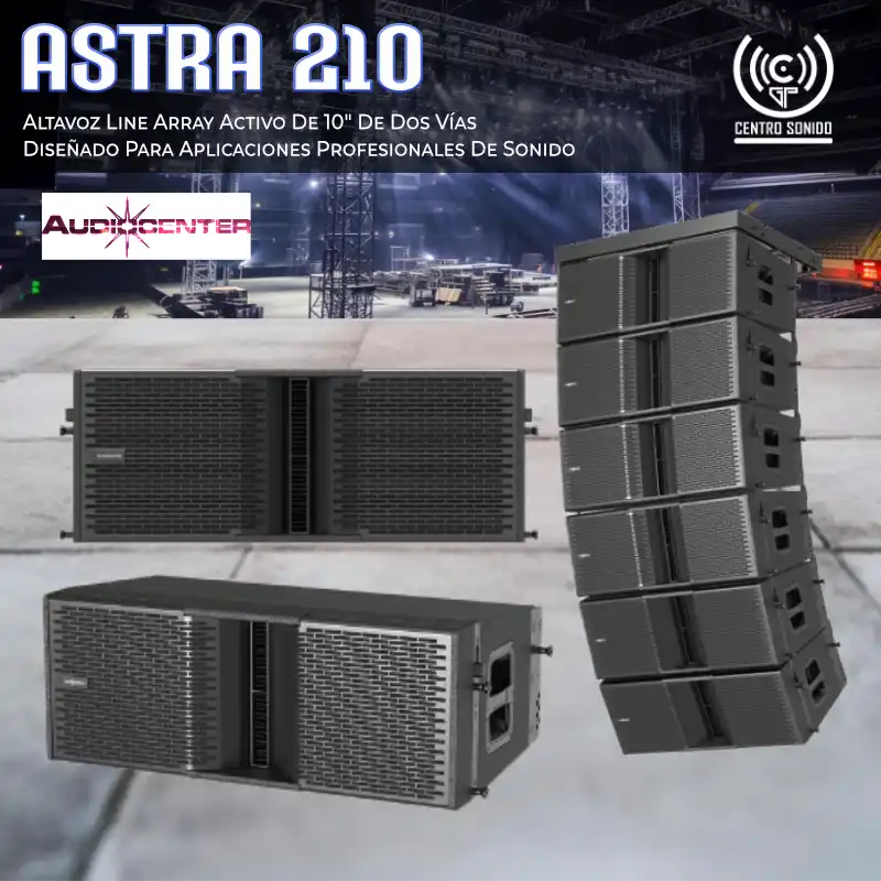altavoz line array activo de 10″ de dos vías astra 210