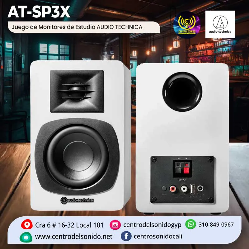 juego de monitores de estudio audio technica at sp3x