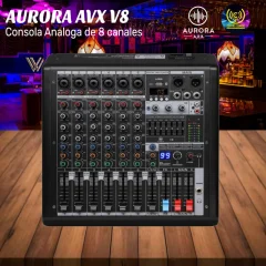 consola analoga de 8 canales avx v8