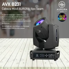 cabeza móvil aurora avx b231 tipo beam