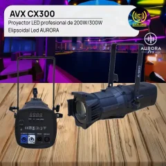 proyector led profesional de 200w/300w elipsoidal led aurora avx cx300