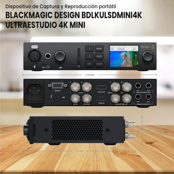 dispositivo de captura y reproducción portátil blackmagic design bdlkulsdmini4k ultraestudio 4k mini