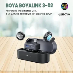 microfono inalambrico boya boyalink 3 02 2tx + 1rx 2.4ghz 48khz/24 bit alcance 300m