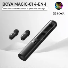 microfono inalambrico boya magic 01 4 en 1 con ia y estuche de carga