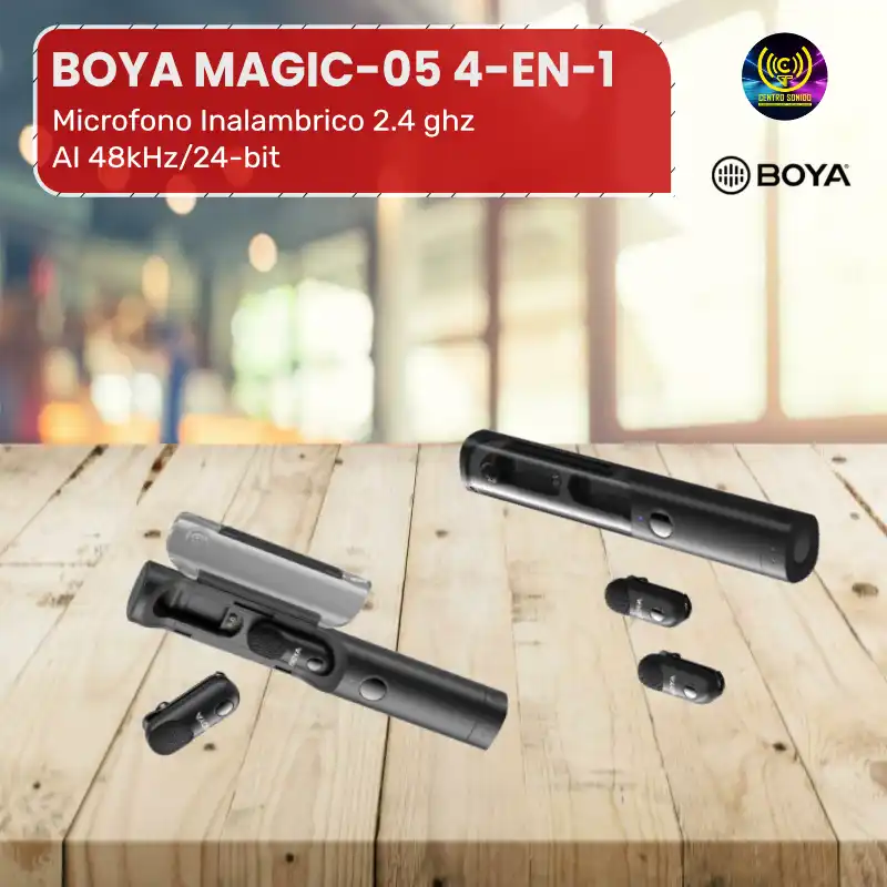 microfono inalambrico boya magic 05 4 en 1 2.4 ghz ai 48khz/24 bit