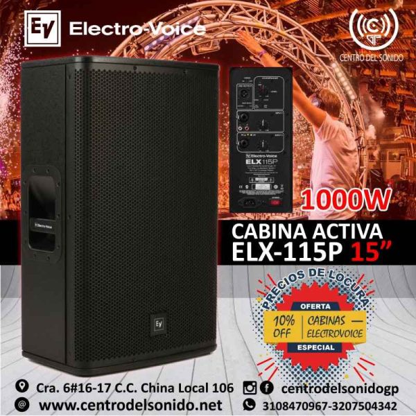 cabina activa elx115p electro voice madera 1000watt (copia)