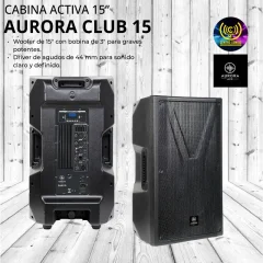 cabina activa profesional 15″ 1050w con bluetooth aurora club 15