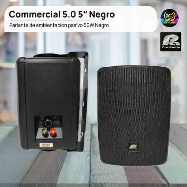 parlante de ambientación pasivo commercial 5.0 5″ 50w negro