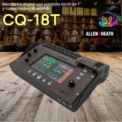 mezclador digital cq 18t con pantalla táctil de 7" wifi y conectividad bluetooth allen & heath
