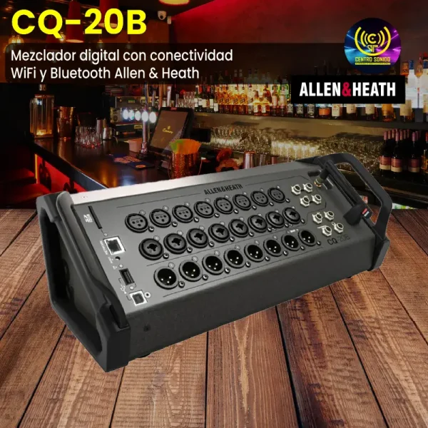 mezclador digital cq 20b con conectividad wifi y bluetooth allen & heath