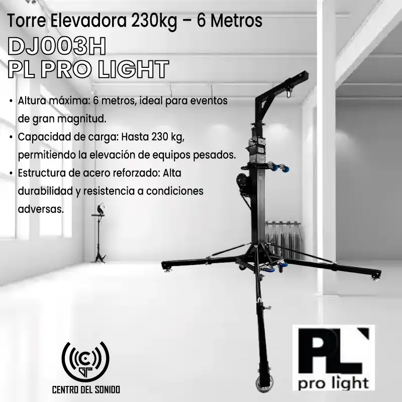 torre elevadora dj003h pl pro light ( 230kg – 6 metros )