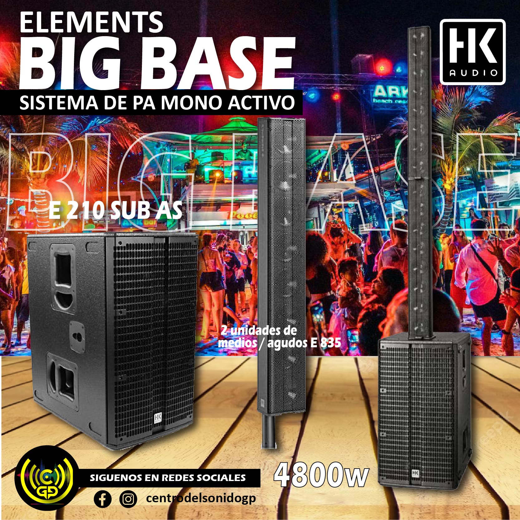 hk audio elements big base sistema de pa mono activo