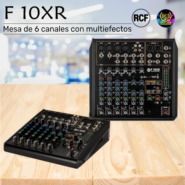 f 10xr rcf mesa de 6 canales con multiefectos