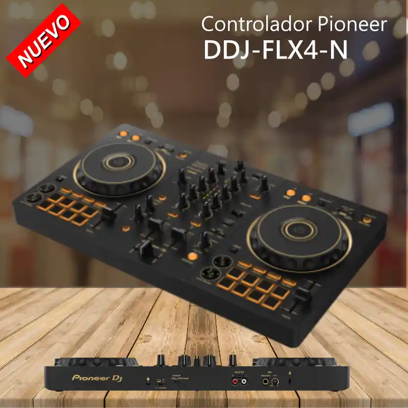 controlador pioneer ddj flx4 n dos canales dorado