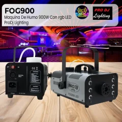 maquina de humo 900w con led rgb fog900 led prodj lighting