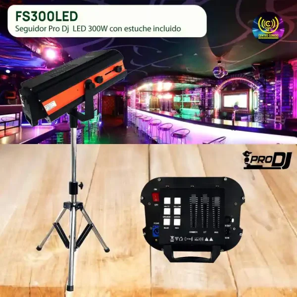 seguidor pro dj fs300led led 300w con estuche incluido