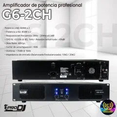 g6 2ch pro dj amplificador de potencia profesional