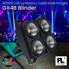 gx4b blinder 4x100w cob luz blanca y calida doble prolight.