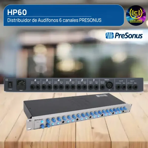 distribuidor de audífonos 6 canales presonus hp60