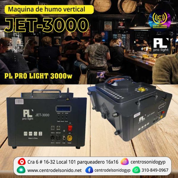 jet 3000 maquina de humo vertical pl pro light 3000w