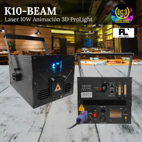 k10 beam laser 10w animación 3d prolight