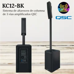 altavoz activo de columna de 3 vías qsc kc12 bk