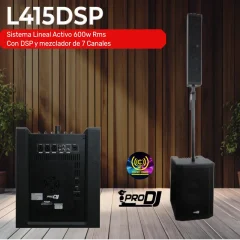 sistema lineal activo l415dsp 600w rms con dsp y mezclador de 7 canales