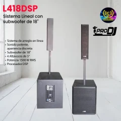 sistema lineal con subwoofer de 18" pro dj l418dsp