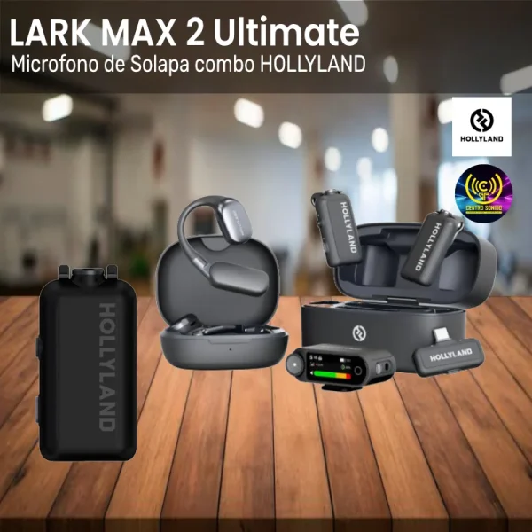 microfono de solapa combo hollyland lark max 2 ultimate