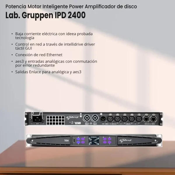 potencia lab. gruppen ipd 2400 2 x 1200 w dsp motor inteligente power amplificador de disco