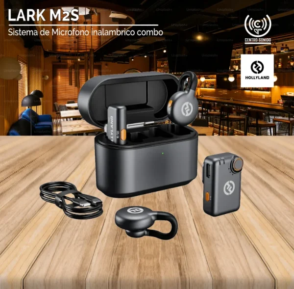 sistema de microfono inalambrico combo hollyland lark m2s