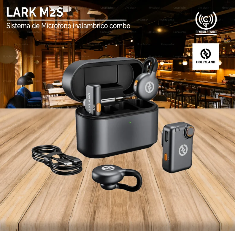 sistema de microfono inalambrico combo hollyland lark m2s
