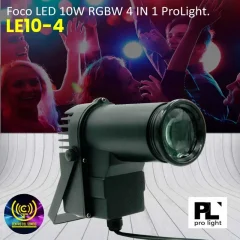 foco led le10 4 10w rgbw 4 in 1 prolight.