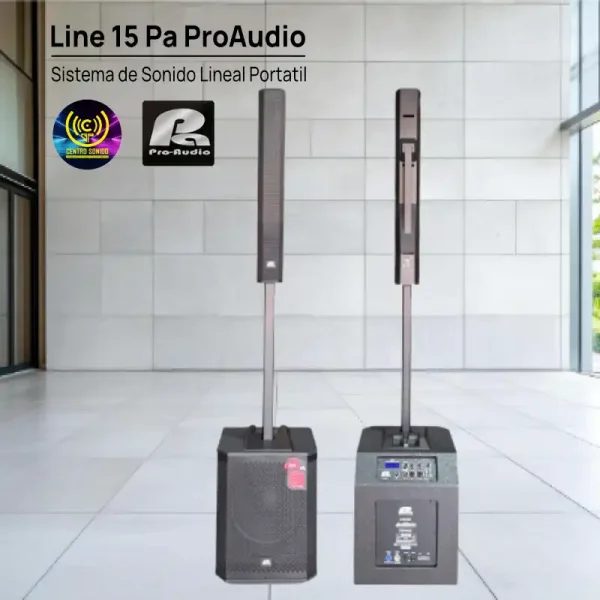 sistema de sonido lineal portatil line 15 pa pro audio