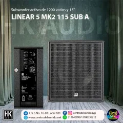 hk audio linear 5 mk2 115 sub a subwoofer activo de 1200 vatios y 15"