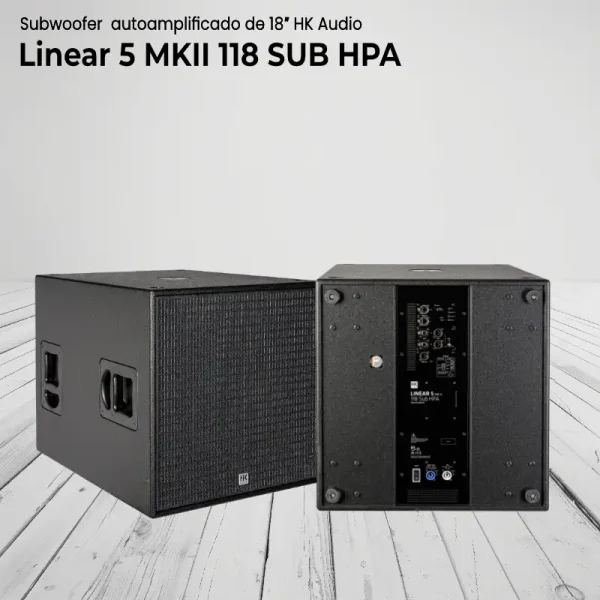 subwoofer autoamplificado de 18″ hk audio linear 5 mkii 118 sub hpa