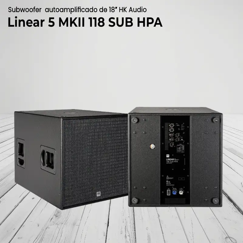 subwoofer autoamplificado de 18″ hk audio linear 5 mkii 118 sub hpa
