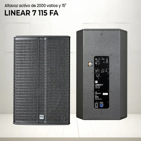 altavoz activo de 2000 vatios y 15" linear 7 115 fa