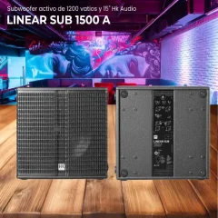 subwoofer activo de 1200 vatios y 15" hk audio linear sub 1500 a