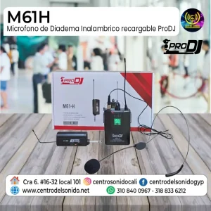 microfono de diadema inalambrico recargable m61h prodj