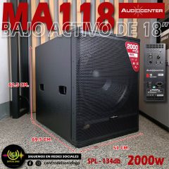 audiocenter ma118 bajo activo 2000w 134 db