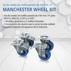 kit de ruedas de rodillo pesado de 100 mm / 4" manchester wheel kit