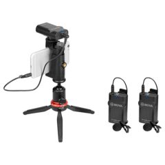 boya by wm4 pro k2 sistema de micrófonos inalámbrico doble para cámaras y smartphone