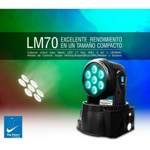 mini cabeza móvil lm70s big dipper 10w