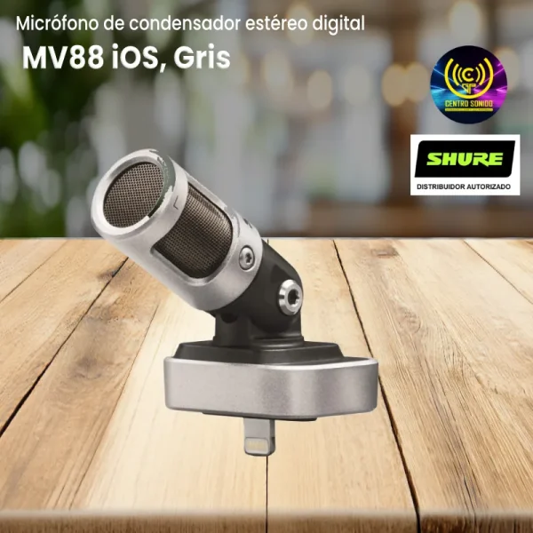 micrófono de condensador estéreo digital shure mv88 ios