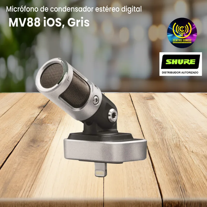 micrófono de condensador estéreo digital shure mv88 ios